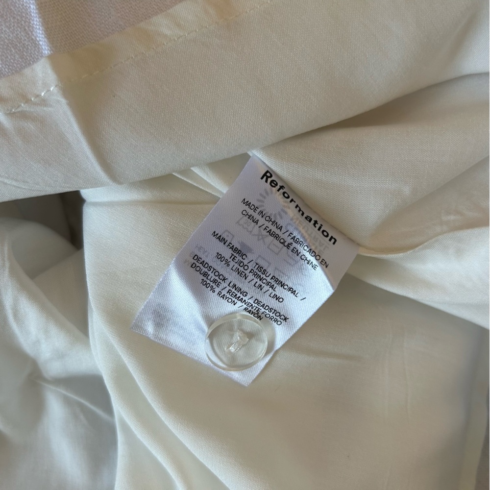 NEW Reformation Sheri Linen Mini Dress - White - Picture 5 of 7